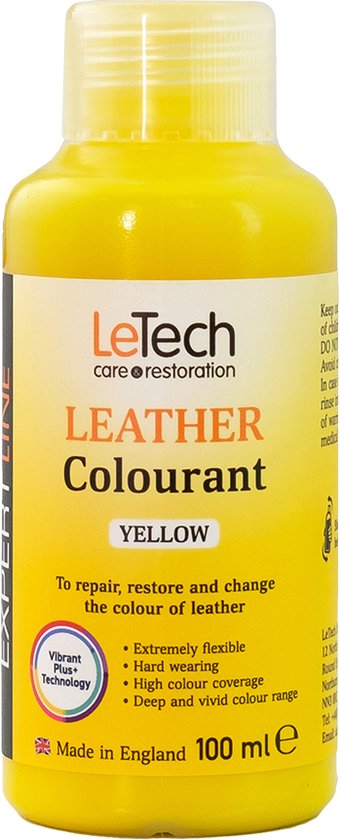 LeTech Leather Colorant - YELLOW - GEEL (100ml) - leerverf - lederverf - sneakerverf