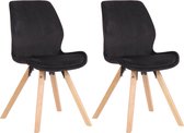 In And OutdoorMatch Stoel Bert - Zwart - Set van 2 - Fluweel - Hoogwaardige bekleding - Stijlvolle stoel - Luxe uitstraling