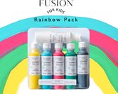 Fusion Tempera Kinderen Verf Pakket - Kinderverf - Wasbaar - Regenboog kleuren - Weinig Geur - Niet Giftig