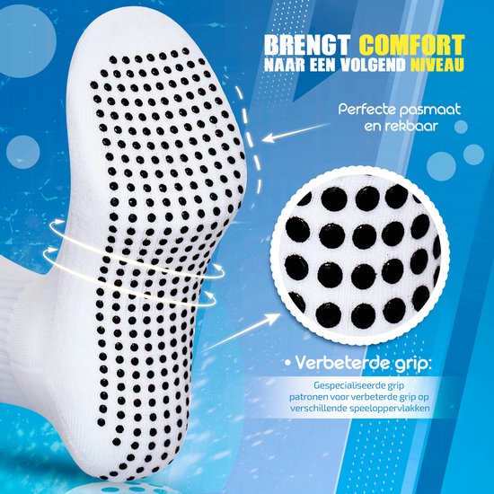Détail de la chaussette à picots blanche avec de nombreux picots noirs pour une meilleure adhérence.