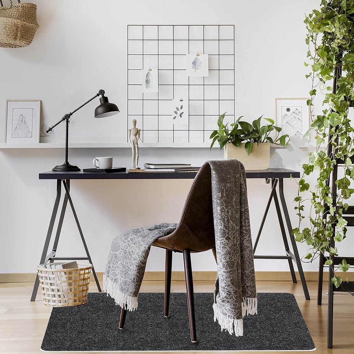 Robuuste stoelmat, bureaustoelmat voor harde vloeren, hardhouten vloermat, beschermer, antislip, computervloermat, grote harde vloermat, voor rolstoel voor parket, laminaat, 110 x 170 cm