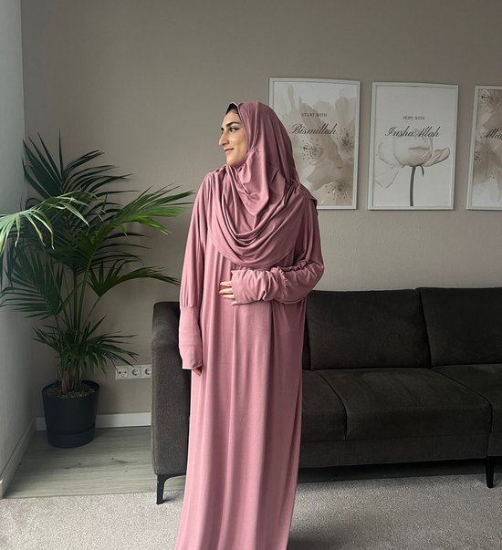 Gebedskleding Pink - Sjaal - Hoofddoek - Turban - Jersey Scarf - Sjawl - Dames hoofddoek - Islam
