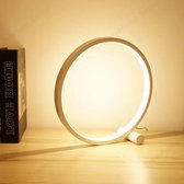 Lampe de table moderne minimaliste - Lampe de table de chambre à coucher - Lampe d'affichage - Lampe ronde - Lampe de bureau LED - 25 cm de haut - Wit - Lumière blanche chaude