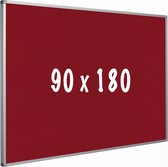 Prikbord kurk PRO Miller - Aluminium frame - Eenvoudige montage - Punaises - Rood - Prikborden - 90x180cm