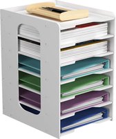 Ablagesystem Dokumentenhalter für Office und Zuhause - 7 Ablagefächer - A4 Briefablage - Schreibtisch Organizer Desk Organizer