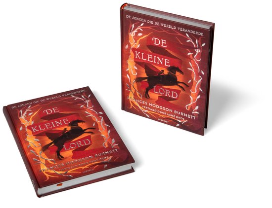 Twee boeken 'De Kleine Lord' op een witte achtergrond. Eén boek ligt open, de ander staat rechtop.
