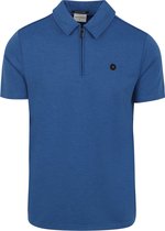 No Excess - Poloshirt Half Zip Blauw - Regular-fit - Heren Poloshirt Maat L