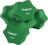 MOVIT® Dumbellset - Halterset - Aerobics - Vinyl - 8 kg - 2 x 4 kg - Donker Groen