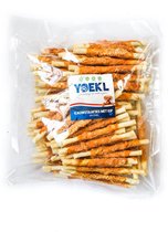 YOEKL Bâtonnets à mâcher - Au Kip - 100 pièces - Snacks séchés pour chiens - Friandises pour chiens - Os à mâcher - Bâton à mâcher pour chien