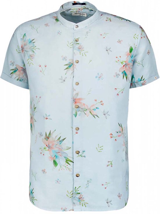 NO-EXCESS Overhemd Shirt Short Sleeve Allover Printed 24460430 134 Sky Mannen Maat - 3XL