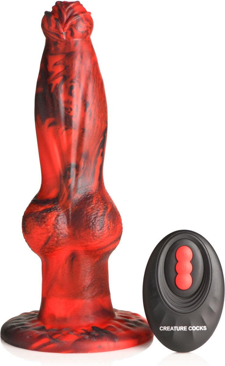XR Brands - Hel-Wolf Stuwende & Vibrerende Dildo met Afstandsbediening - Ro