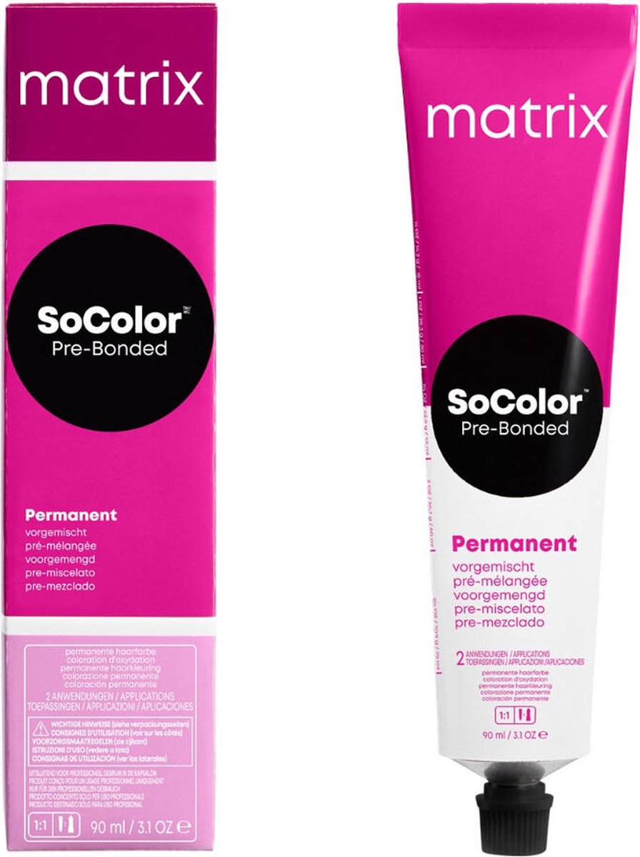 Matrix SoColor Pre-Bonded Permanent Crème Haarkleur Kleuring 90ml - 08NA Light Blonde Neutral Ash / Hellblond Neutral Asch