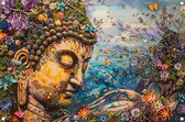 Boeddha tuinposter - Religie poster - Tuinposters Bloemen - Tuinposter - Posters tuin - Tuinschilderij tuinposter 60x40 cm