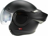 Casque modulable SR-699 - Casque noir mat - Casque intégral/Casque Jet avec mentonnière réversible/rotative à 180º - Casque modulable avec pare-soleil intégré - S