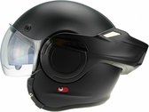 SR-699 Flip-Up helm - Matzwarte helm - Integraalhelm/Jethelm met 180º omkeerbaar/draaibaar kinstuk - Flip-Up helm met geïntegreerd zonnevizier - S