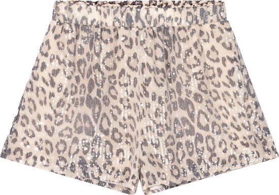 Broek Bruin Woven animal sequin shorts bruin