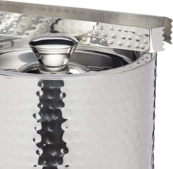 GOLDBEARUK Seau à Glace Avec Pince En Acier Inoxydable - Avec Couche De Drainage - Élégant Pour Bar Et Fêtes