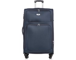 Merkloos Dubai Abudabi Grote Koffer - 76 cm - 95/103 liter - Expandable - Blauw