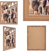 Fotolijst 30 x 40 cm, eiken, stabiel MDF-houten frame, onbreekbaar plexiglas om op te hangen, ideaal voor foto's/foto's/collage
