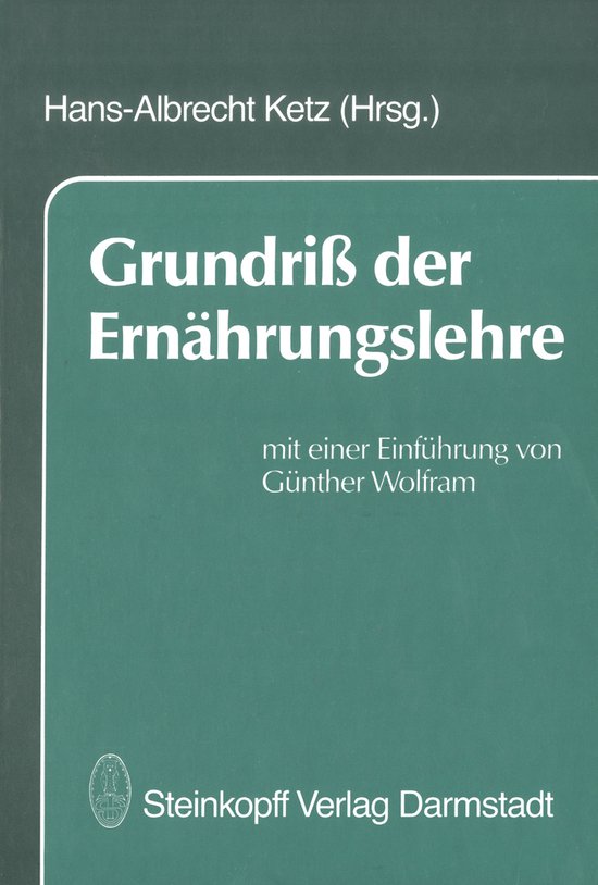Grundriss Der Ernahrungslehre - cover