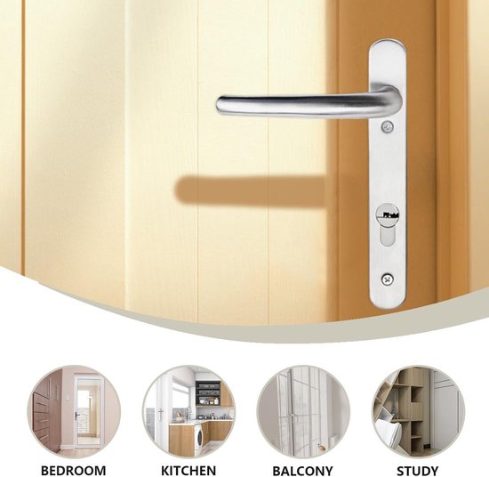 Deurkruk Garnituur EMIL Geborsteld - Badkamer WC Set Op Lange Plaat Met Bevestigingsmateriaal Sotech