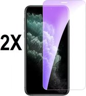 Screenz® -ANTI BLUE LIGHT Screenprotector geschikt voor iPhone XS Max/11 Pro Max - Tempered glass Screen protector geschikt voor iPhone XS Max/11 Pro Max - Beschermglas - Glasplaatje - 2 stuks