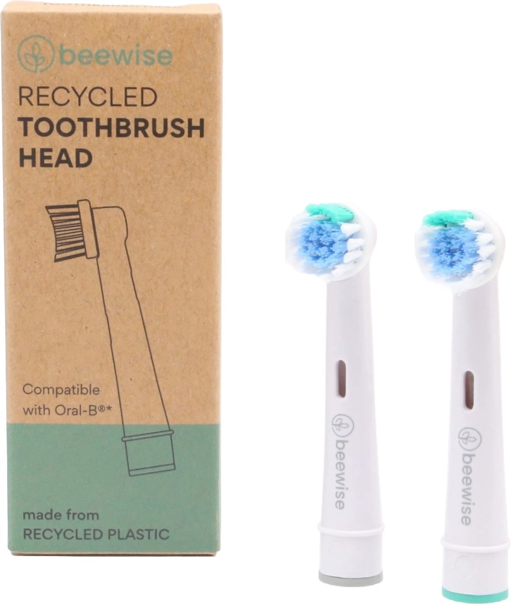 Oral B Gerecycleerde Elektrische Tandenborstelkoppen | 25% OFF Sale | Made from Recycled Plastic | Bio-based Bristles | Electric Toothbrush Heads x 2 pcs
