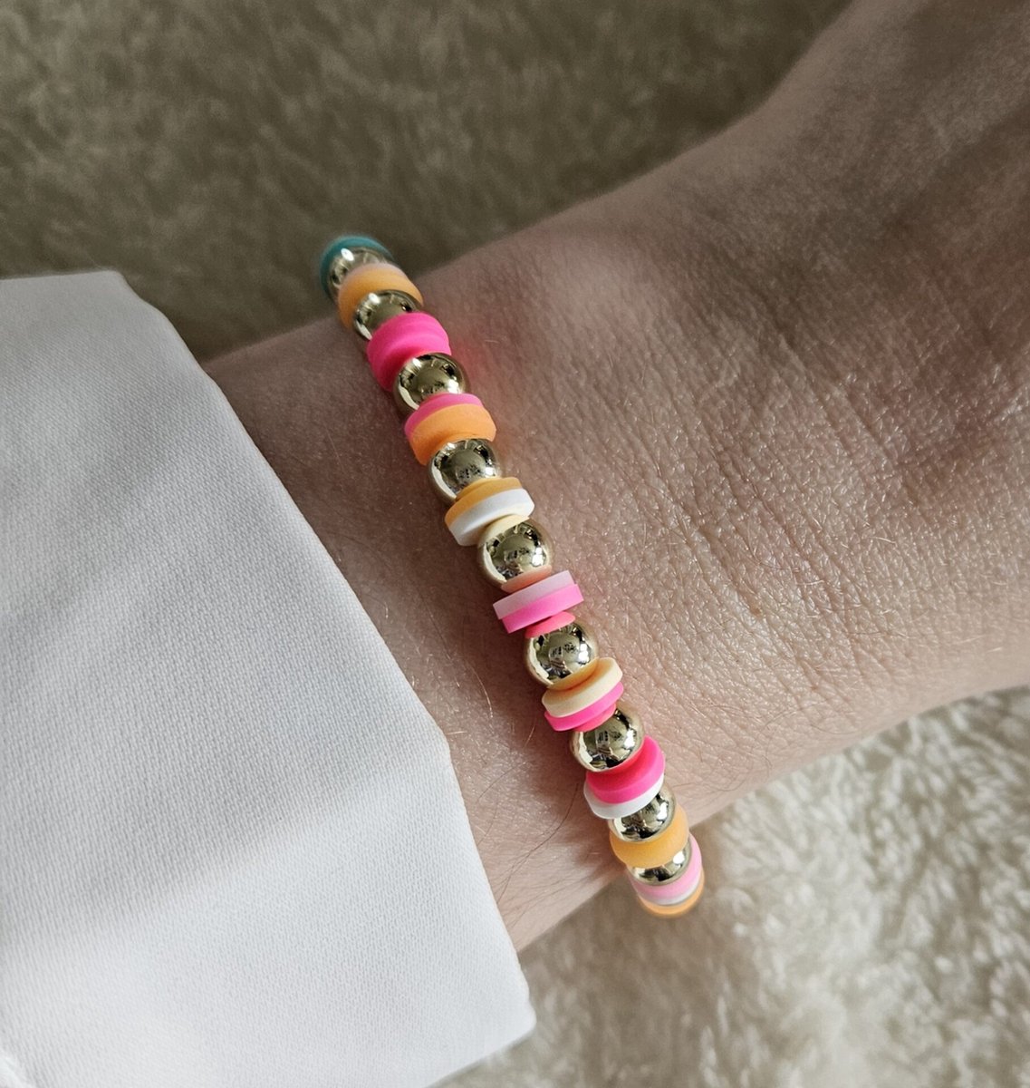 Belike Armband Rainbow Sparkling 6MM 14 kt Gold Coloured