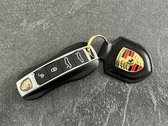 Porsche | Sleutelhanger | Leder | Zwart | Metaal | Automerk