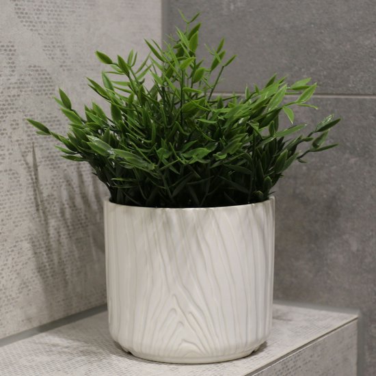 Cache-pot de fleurs écru, cache-pot en céramique 11,5x11,5x10 cm