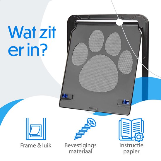 Kattenluik met slot en magneet, twee katten gebruiken het luik.