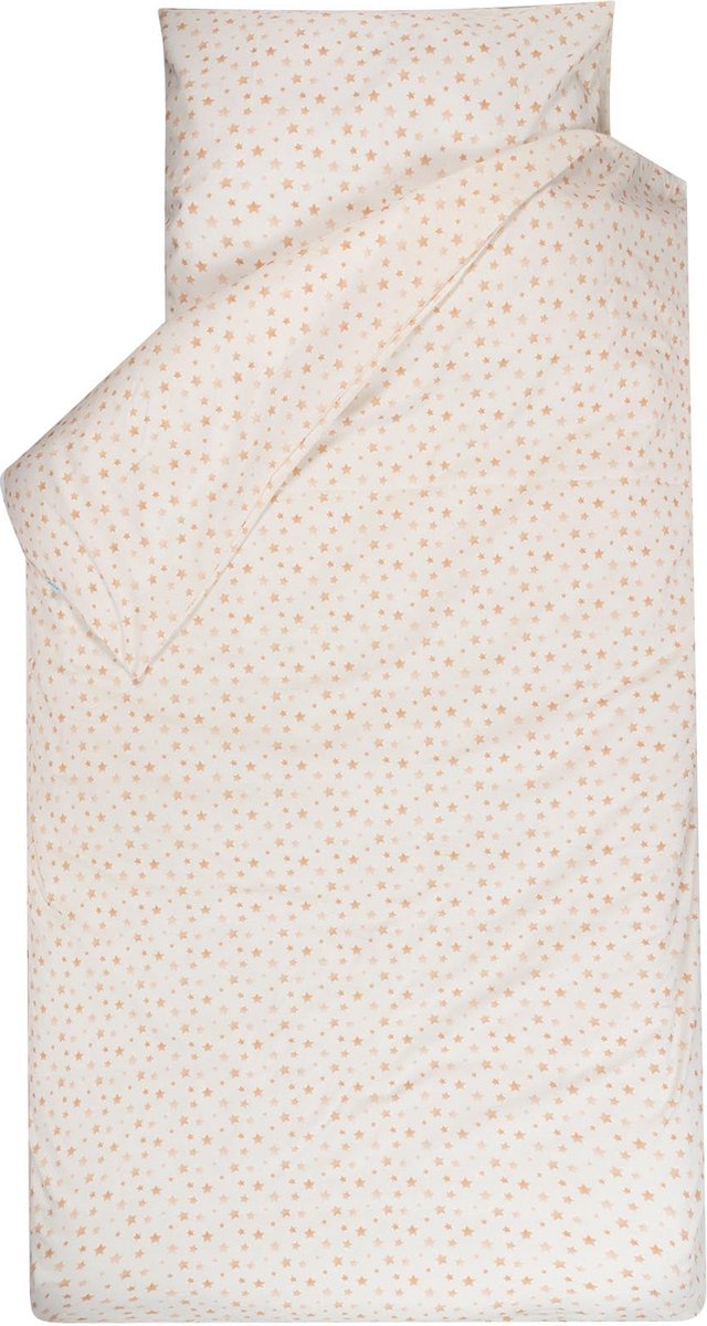 BINK Bedding Dekbedovertrek Sterre 1-persoons 140 x 220 cm - Kussensloop 60 x 70 cm - sterren - allover - tweezijdig - oranje - terra - caramel - ecru - eenpersoons