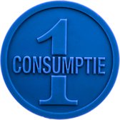 CombiCraft consumptiemunt met opdruk 1-consumptie 5000 stuks - Donker blauw