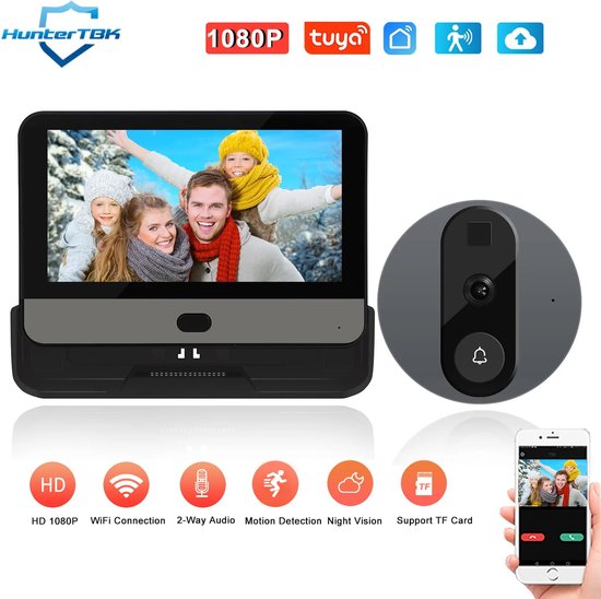 X-Qlusive - Deurbel - Video Deurbel - Intercom Systeem - 4.3'' full HD scherm - Bewegingsmelder - 1080P - Camera