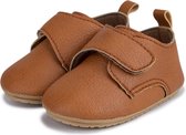 Chaussures Bébé - Premières Chaussures de Marche - Cuir PU - Chaussures pour Filles et Garçons - 12-18 Mois (13cm) - Marron