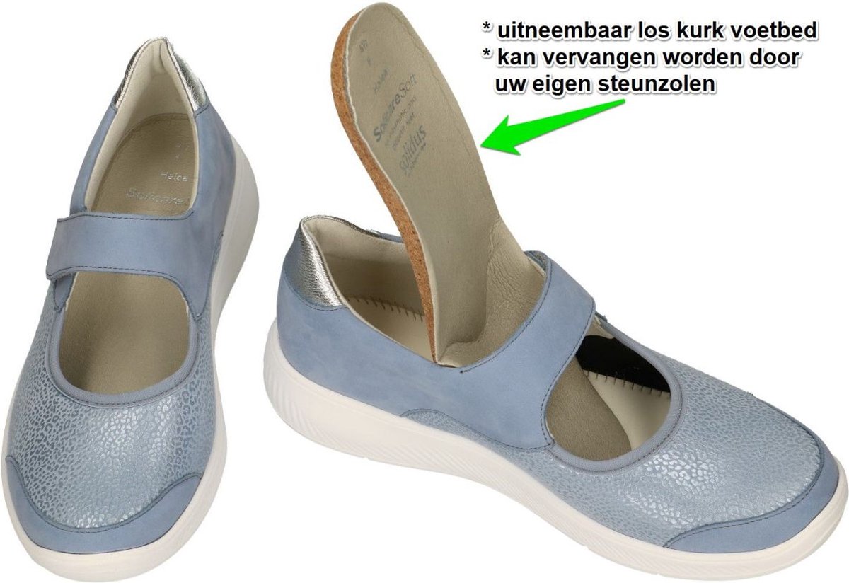 Solidus -Dames - blauw licht - ballerina's & mocassins - maat 38