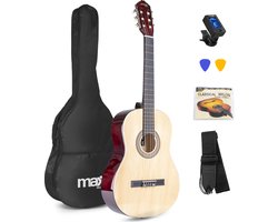Klassieke Akoestische Gitaar met Nylon Snaren - MAX SoloArt - Beginnersset met Accessoires - Hout