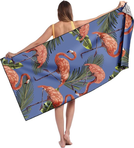 Strandhanddoek, 80 x 180 cm, extra grote microvezel strandhanddoek voor volwassenen, dubbelzijdig zandvrij, sneldrogend, lichte handdoek voor strand zwemmen