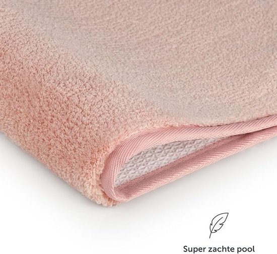 antislip badmat - Superzacht badkamertapijt, badmatten, Roze, 50x80cm