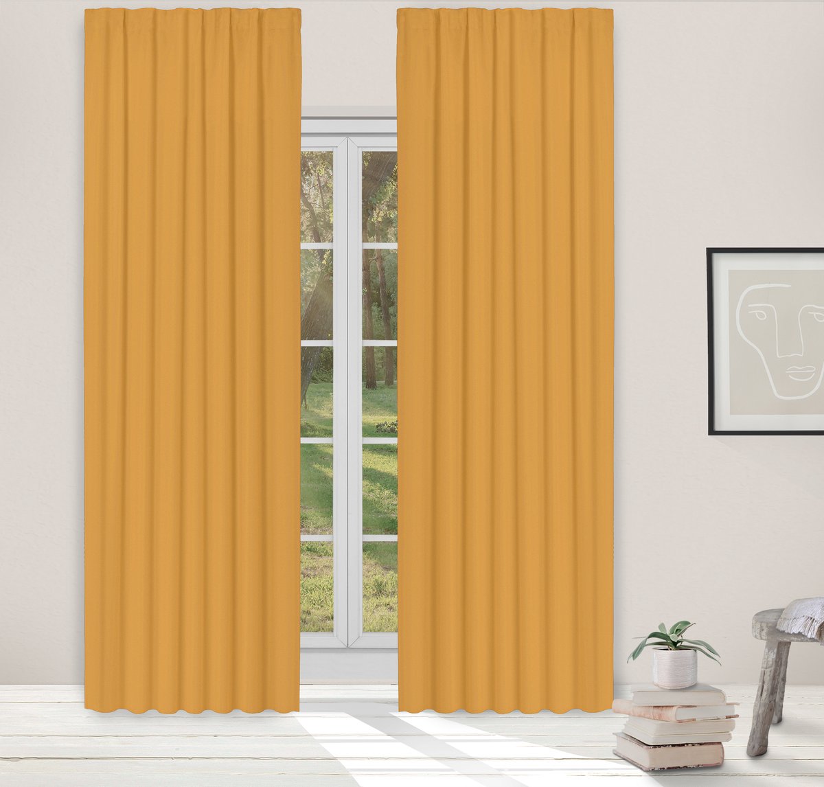 Light Guard Verduisterend Gordijn Honey Gold – 140x280 cm – Kant-en-Klaar met Haken voor Rail – Thermisch Isolerend & Geluiddempend – Per Stuk