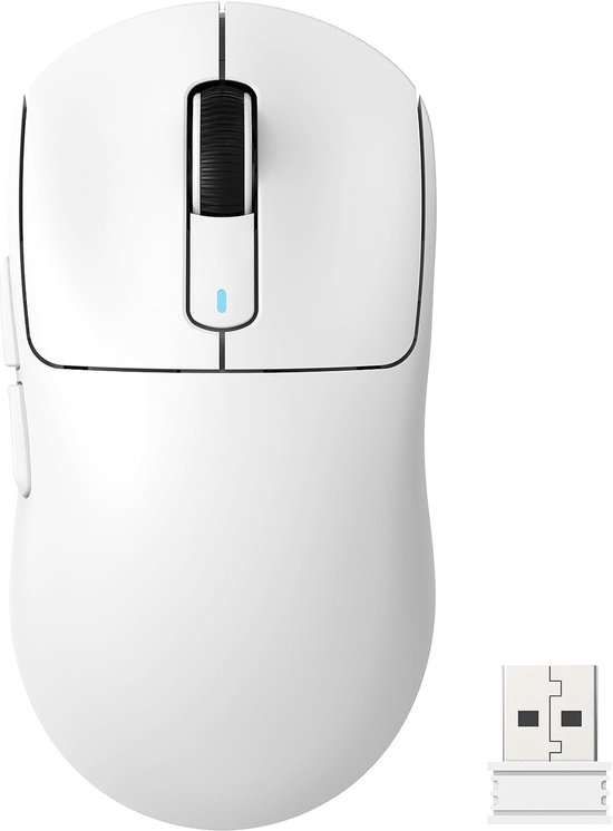 ATTACK SHARK Draadloze Gaming Muis - Wired/2.4G/BT5.4 - Lichtgewicht 49G - PAW3395 - 26000DPI - Wit