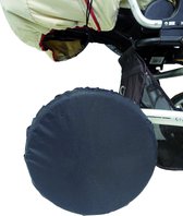 wielbescherming voor kinderwagenwielen, bandbescherming, beschermhoes, bandentas, tot 35 cm diameter, verpakking van 4 stuks, nylon, kleur: zwart