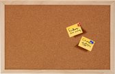 Home & Styling prikbord van hout/kurk - 45 x 30 cm - incl 25x gekleurde punt punaises - Kantoor/thuis - memobord
