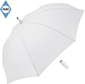Fare Parapluie - Parapluie tempête - Ouverture automatique - Fibertec - Coupe-vent - Whiteline - Polyester - Ø112 cm - Wit