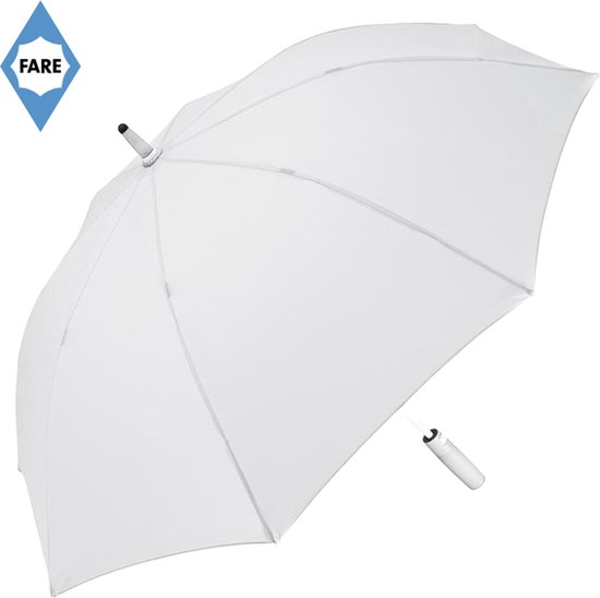 Fare Paraplu - Stormparaplu - Automatisch openend - Fibertec - Winddicht - Whiteline - Polyester - Ø112 cm - Wit