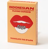 Lingo- Indonenische speelkaarten- playingcards- talen leren- Indonesian- jong en oud- Indonesische woordenschat- woordenschat- Leer Indonesische woordenschat op een leuke en gemakkelijke manier- 52 essentiële vertalingen- Leren- reizen- spelen
