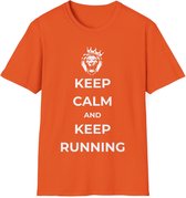 EK MERCH - Keep Calm And Keep Running - MAAT L (Maat S-2XL beschikbaar) - EK Voetbal 2024 - T shirts - Unisex T-shirt - Oranje shirts - Support Nederland met dit Voetbal shirt