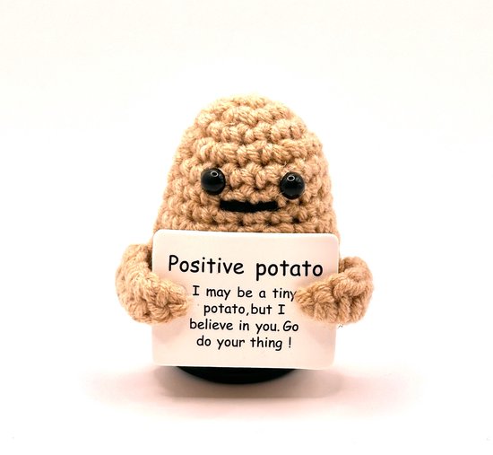 Hypify® | Positive Potato | positieve Aardappel| knuffeltje | beige | cadeau | geschenk idee | positieve energie