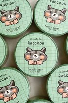 Raccoon Wasbeer Washi Tape / Cute, Kawaii, Schattige decoratieve japanse tape