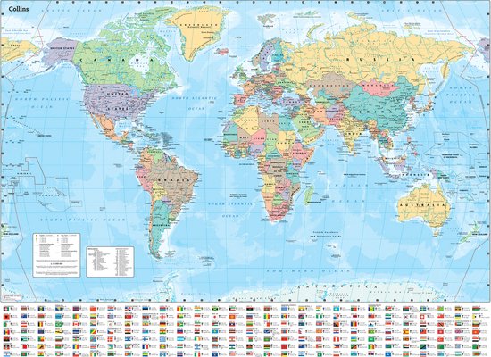 Carte plastifiée murale Collins World